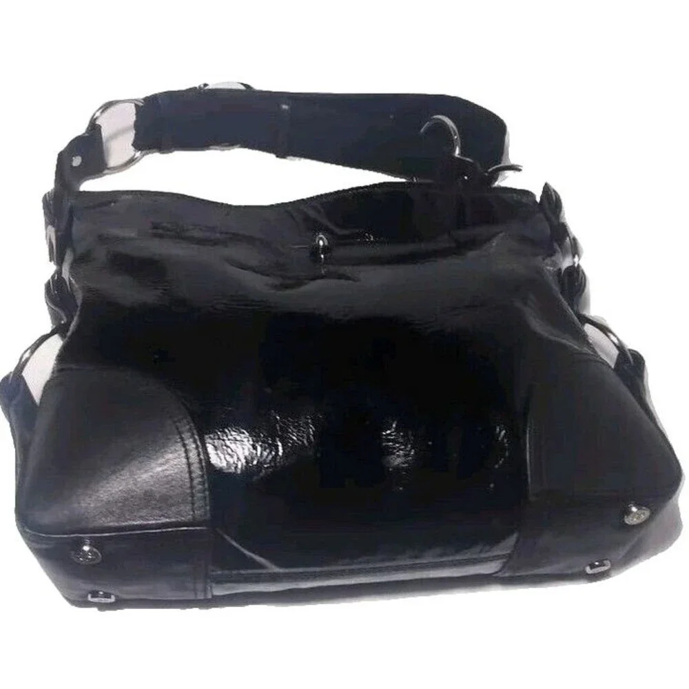 Donald J. Pliner Jett Reflections Hobo Shoulder Bag Black Leather Retail $275